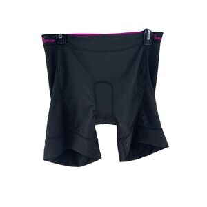 Canari Womens Cycling Shorts Black Pink Padded Chamois Bike Shorts Size Large